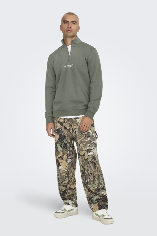 ONSCURATED REG HALF ZIP SWEAT 22030922 Castor Gray